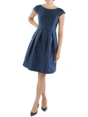 ALFRED SUNG WOMENS CAP SLEEVE SHORT FIT & FLARE DRESS