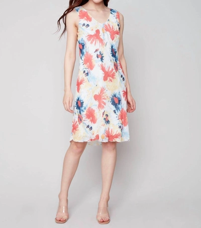 Charlie B Sleeveless Printed Cotton Gauze Dress In Poppy In Red