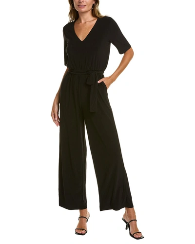 Vince Camuto Elbow Sleeve V Neck Jumpsuit In Rich Black