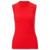 Hugo Boss Sleeveless Mock-neck Top With Ribbed Structure In Light Red