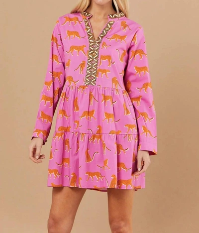 Sheridan French Abigail Dress In Pink Cheetah In Multi
