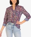 Kut From The Kloth Jasmine Chiffon Blouse In Potenza/navy In Multi