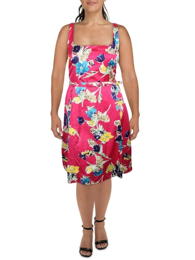 Lauren Ralph Lauren Womens Floral Print Pleated Shift Dress In Multi