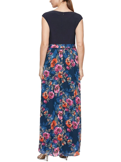 Slny Womens Floral Sleeveless Maxi Dress In Blue