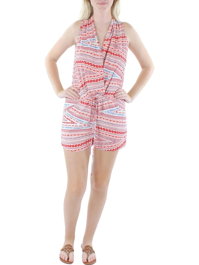 Collective Concepts Womens Crepe Aztec Print Romper In Multi