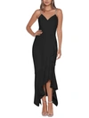 XSCAPE WOMENS EMBELLISHED HI-LOW COCKTAIL AND PARTY DRESS