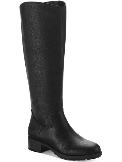 Style & Co Graciee Womens Faux Leather Tall Knee-high Boots In Black