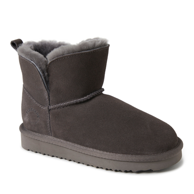 Dearfoams Fireside By  Kid's Bunbury Genuine Shearling Boot In Grey