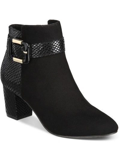 Karen Scott Ivvy Womens Zipper Almond Toe Ankle Boots In Navy Croc