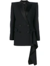 Alexander Mcqueen Asymmetric-drape Double-breasted Jacket In Black