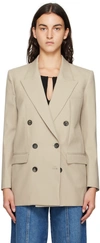 Isabel Marant Double-breasted Virgin-wool Blazer In 10st Straw