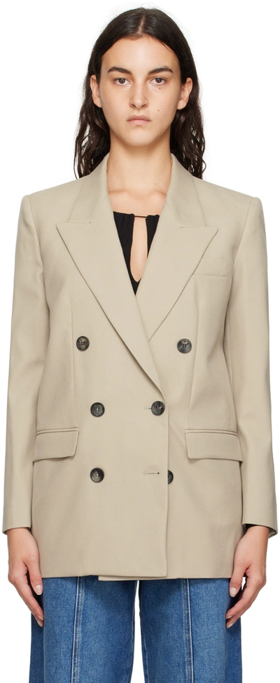 Isabel Marant Double-breasted Virgin-wool Blazer In 10st Straw