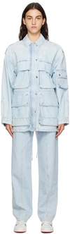 Isabel Marant Elize Denim Utility Jacket In 30lu Light Blue