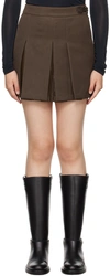 LVIR BROWN PLEATED MINISKIRT