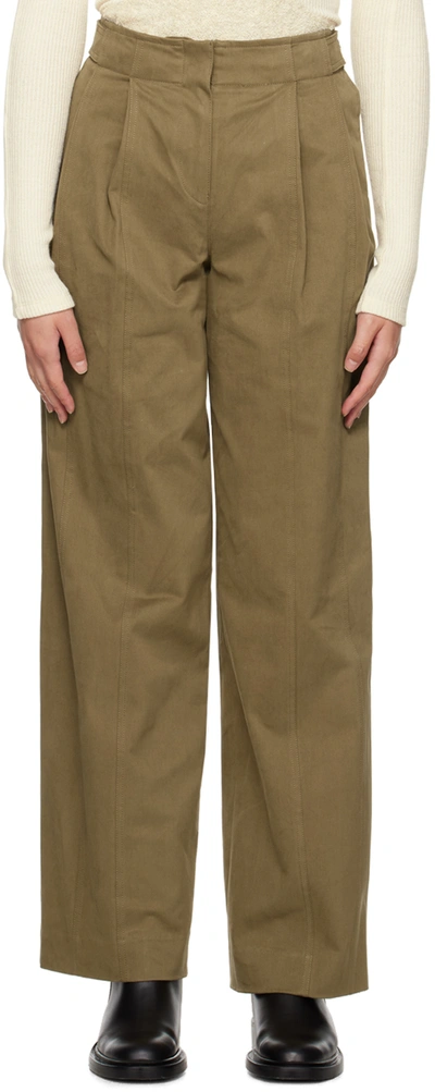 Lvir Khaki Pleated Trousers