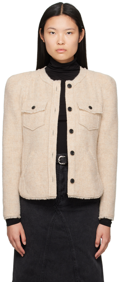 Isabel Marant Étoile Nelly Wool-blend Jacket In 23ec Ecru