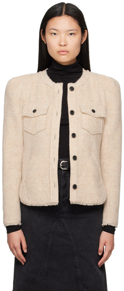 Isabel Marant Étoile Nelly Wool-blend Jacket In Ecru