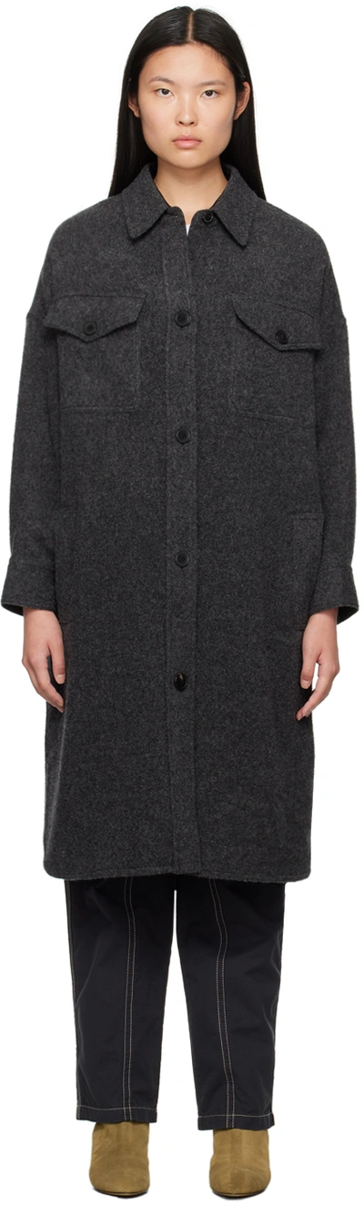 Isabel Marant Étoile Gray Fontia Coat In 02an Anthracite