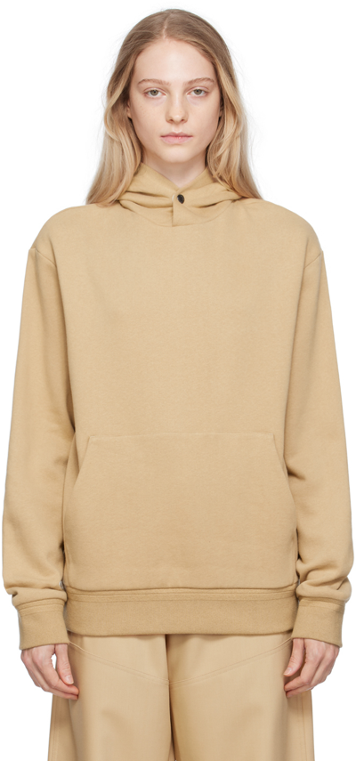 Zegna Beige Press-stud Hoodie In Sld Beige