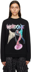 We11 Done Black Printed Sweatshirt In Black