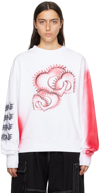 We11 Done White Printed Sweatshirt In White
