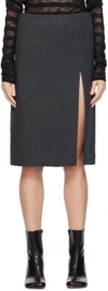 We11 Done Gray Vented Miniskirt In Dark Grey