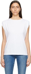Rag & Bone Juliet Ruched Sleeveless Cotton T-shirt In White