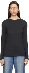 Rag & Bone Black 'the Slub' Long Sleeve T-shirt In Blk