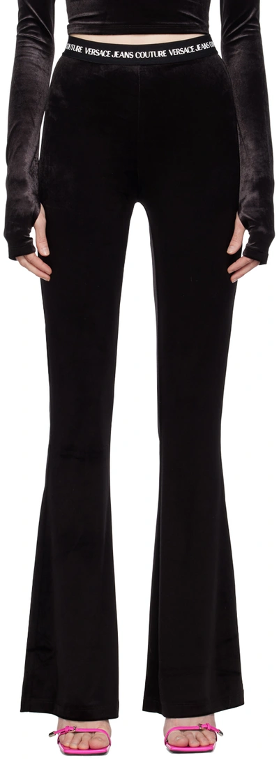 Versace Jeans Couture Black Flared Leggings In E899 Black