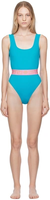 VERSACE BLUE GRECA SWIMSUIT