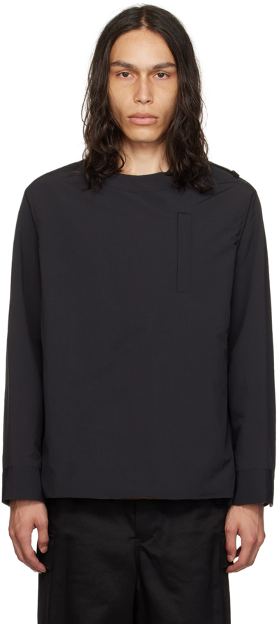 Sacai Black Matte Reversible Sweatshirt In 001 Black