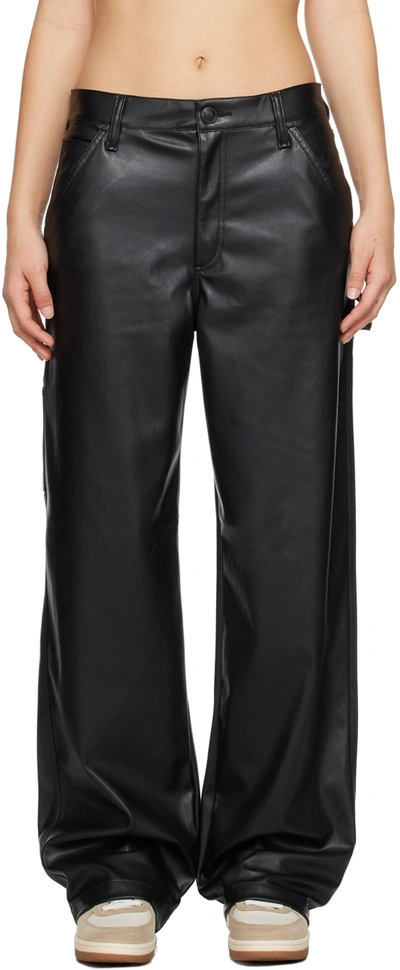 Rag & Bone Black Sid Faux-leather Trousers