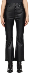 Rag & Bone Casey Coated High-rise Ankle Flare Jean In Black