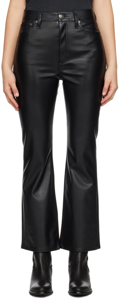 Rag & Bone Black Casey Faux-leather Trousers