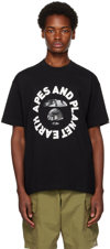 AAPE BY A BATHING APE BLACK 'APES AND PLANET EARTH' T-SHIRT