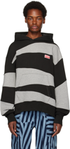 Kenzo Dazzle Stripe Oversized Hooded Sweatshirt In 99j - Black