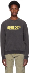 Carne Bollente Gray Oops, I Did It Again Sweatshirt In Washed Black