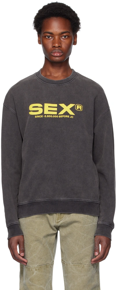 Carne Bollente Gray Oops, I Did It Again Sweatshirt In Washed Black