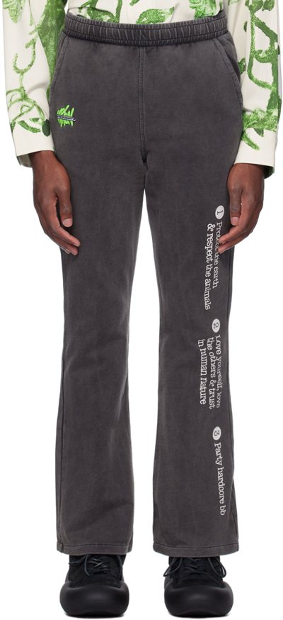 Carne Bollente Grey 'party Hardcore' Sweatpants In Washed Black