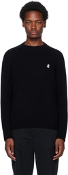The Shepherd Undercover Black Embroidered Sweater In Black