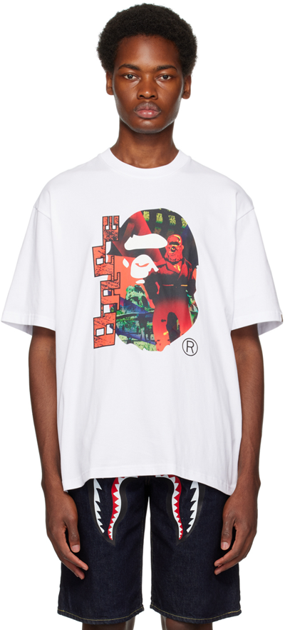 Bape White Head Graphic T-shirt