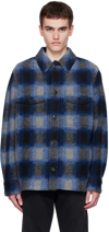 Isabel Marant Marant Kervon Checkered Overshirt In 30na Navy
