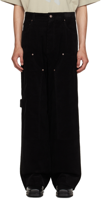 We11 Done Black Paneled Trousers