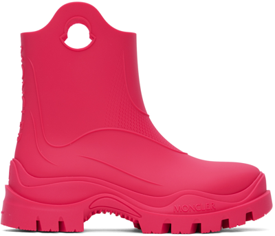 Moncler Misty Rubber Rain Boots In Pink