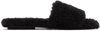 Marc Jacobs The J Marc Faux Teddy Sandals In 001 Black