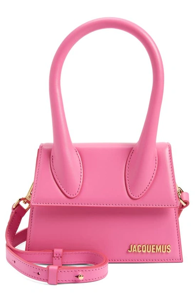 Jacquemus Le Chiquito Moyen Top-handle Bag In Neon Pink 434