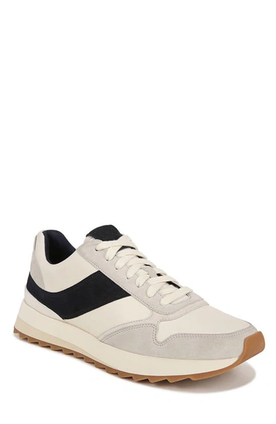 Vince Men's Edric Colourblocked Low-top Leather Trainers In Horchata Night Blue