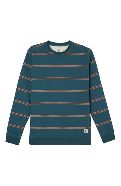 O'neill Nash Stripe Crewneck Sweatshirt In Deep Blue