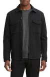 Vince Cotton Blend Shirt Jacket In Black/ Med H Grey