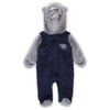 Outerstuff Baby Boys And Girls Navy, Gray Tennessee Titans Game Nap Teddy Fleece Bunting Full-zip Sleeper In Navy